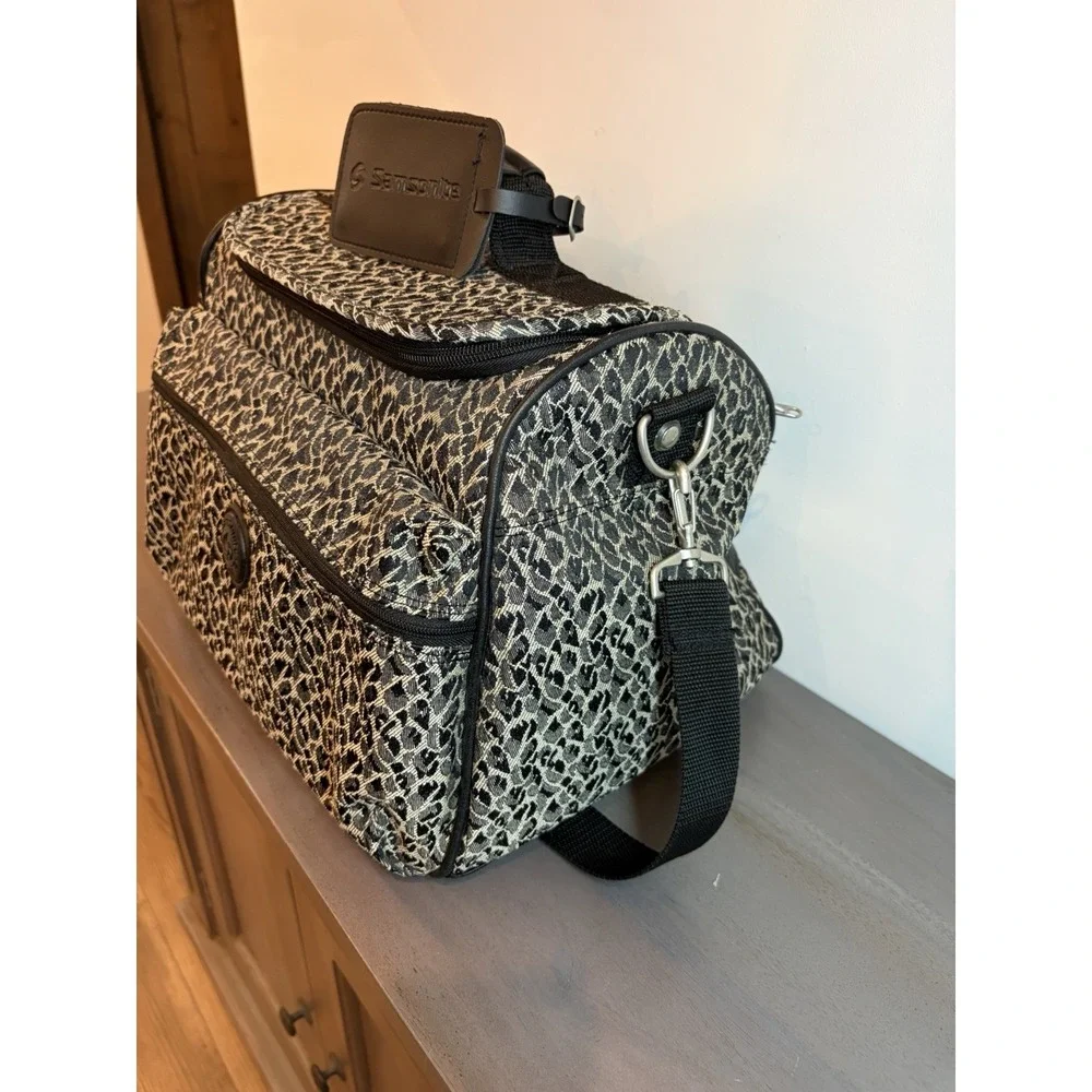vintage Samsonite tapestry Luggage carry-on or weekender bag, Travel Vacation